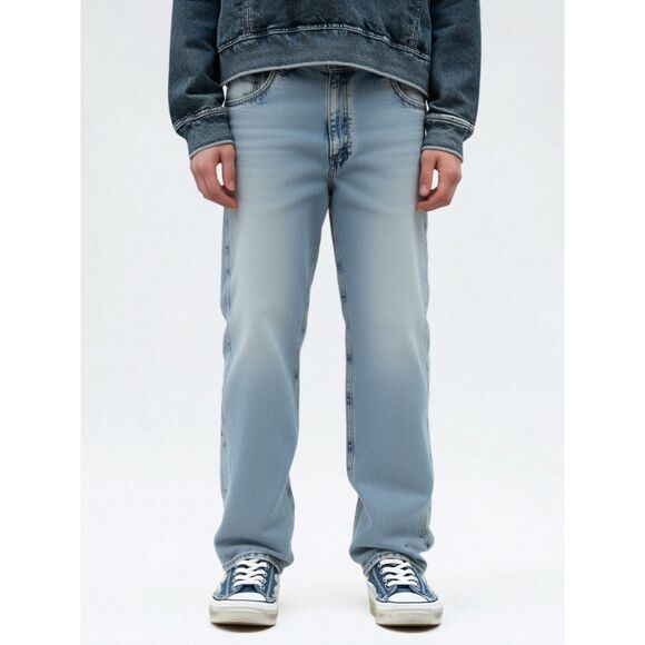 90s Vintage Calvin Klein CK Jeans Men’s 34 Straight Leg Light Wash Distressed - Picture 1 of 16